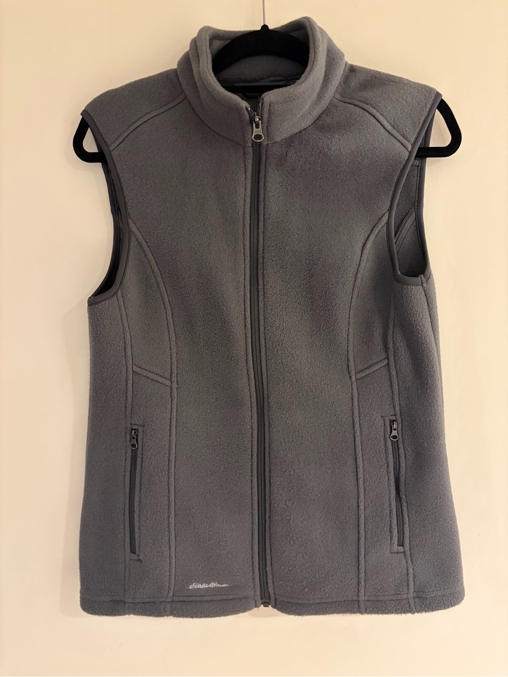 Eddie Bauer Women's Slate Gray Zip-Up Fleece Vest